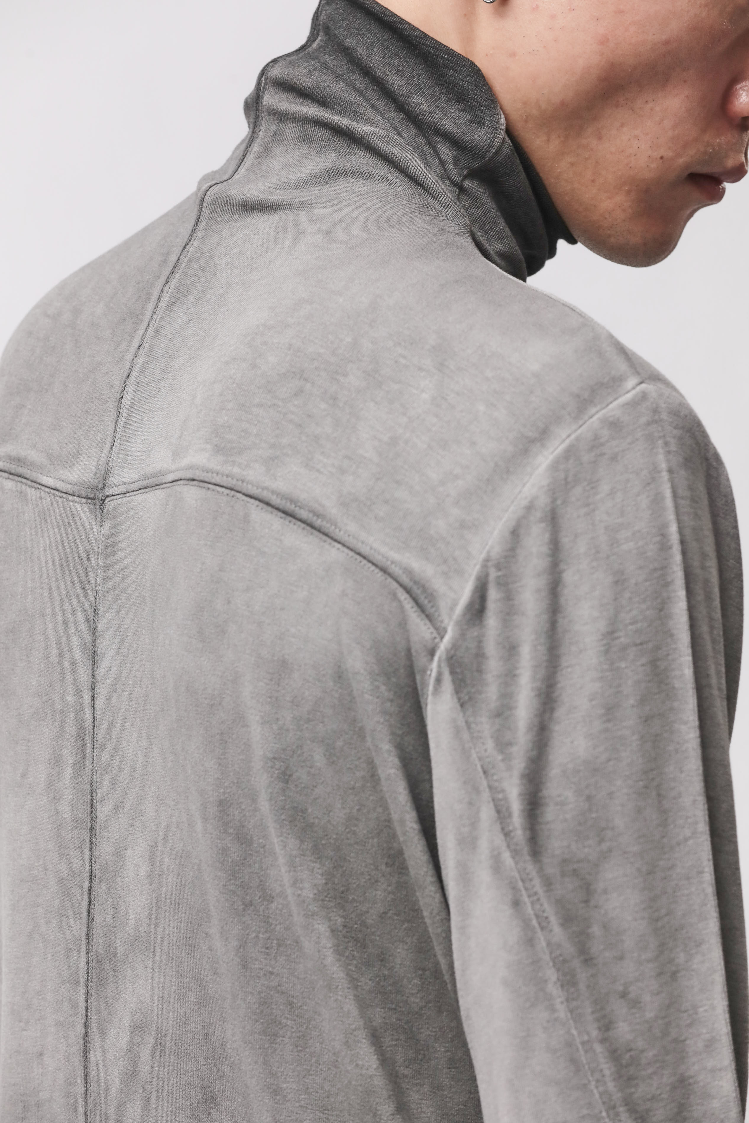 Thom Krom Roll Neck Cold Dye Grey