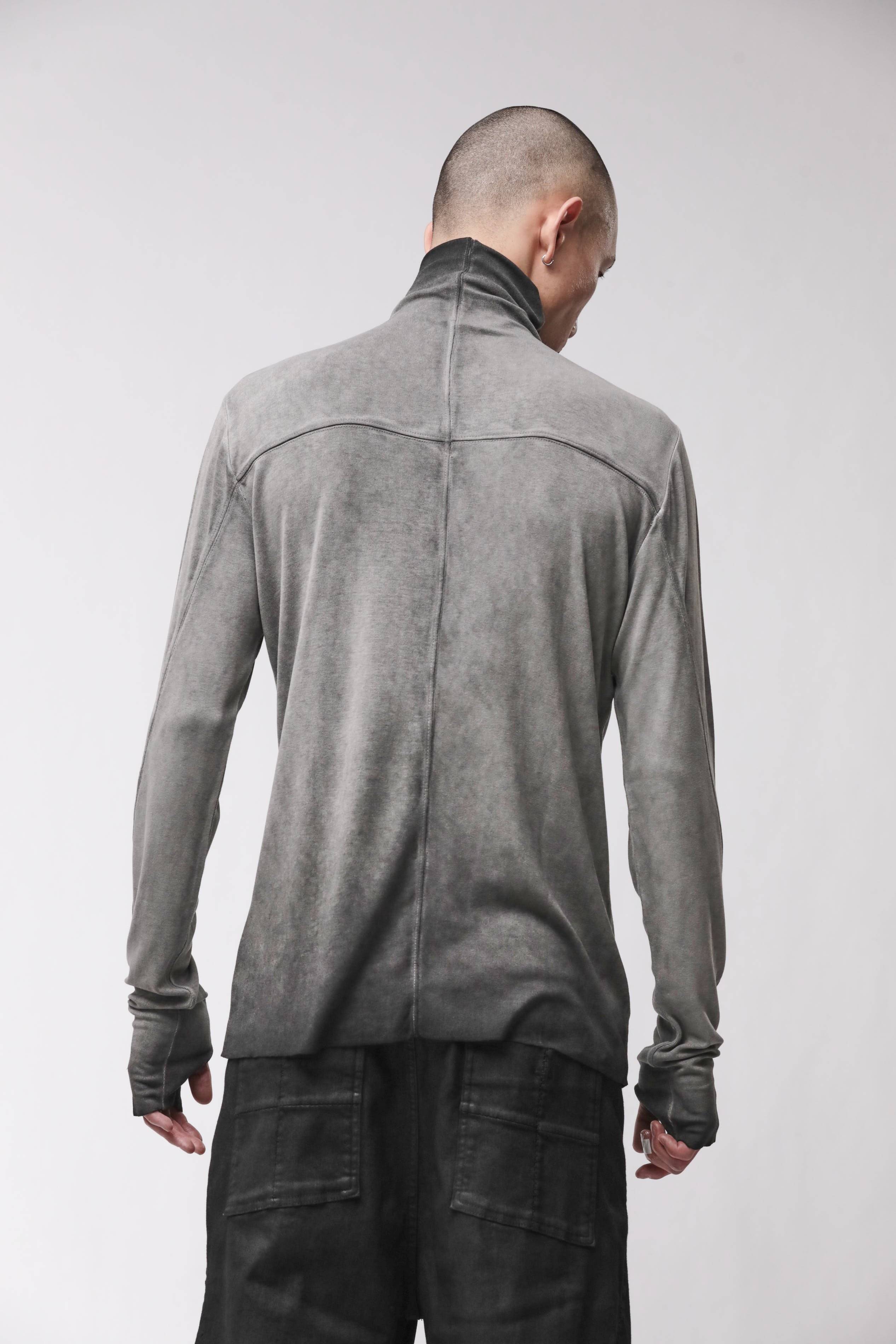 Thom Krom Roll Neck Cold Dye Grey