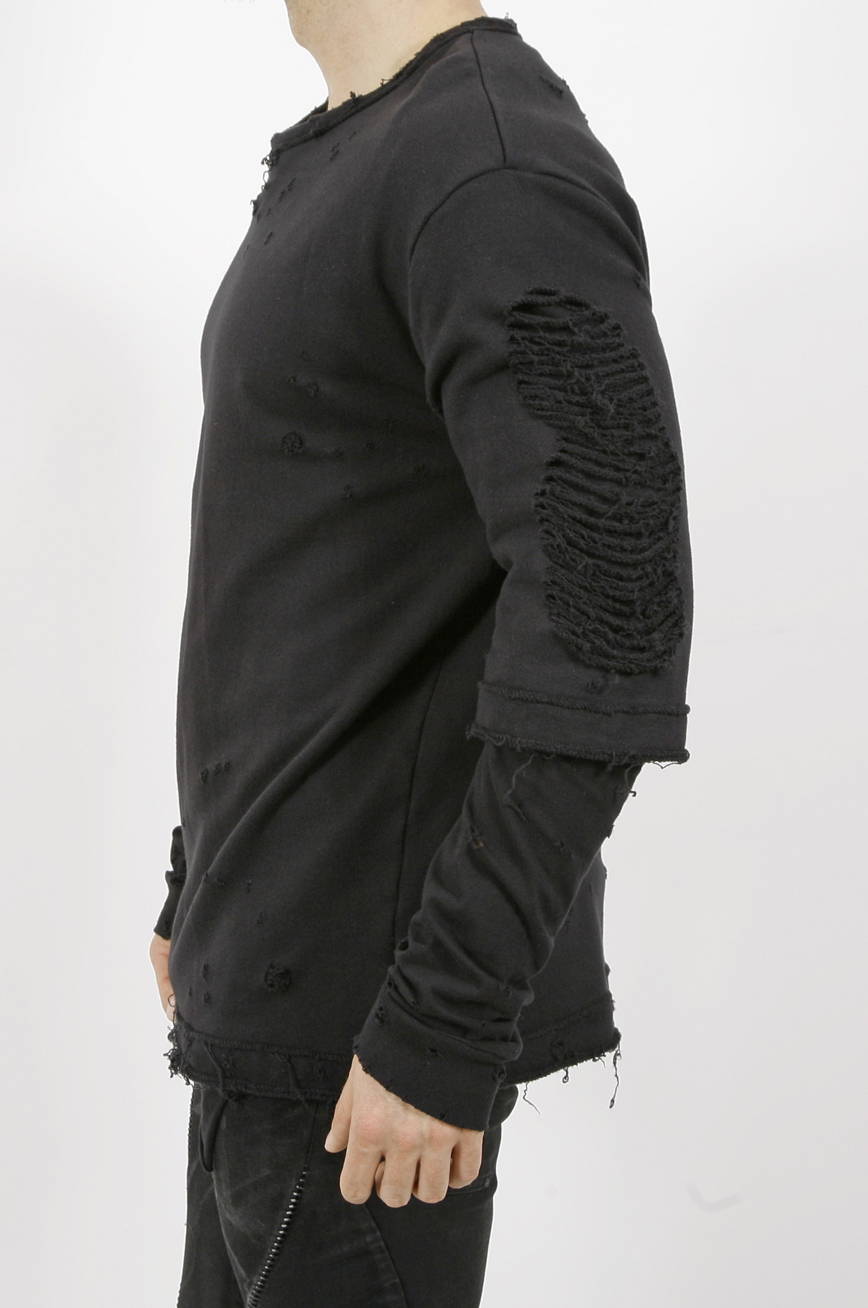 D.Hygen French Terry Distressed Layered T-Shirt