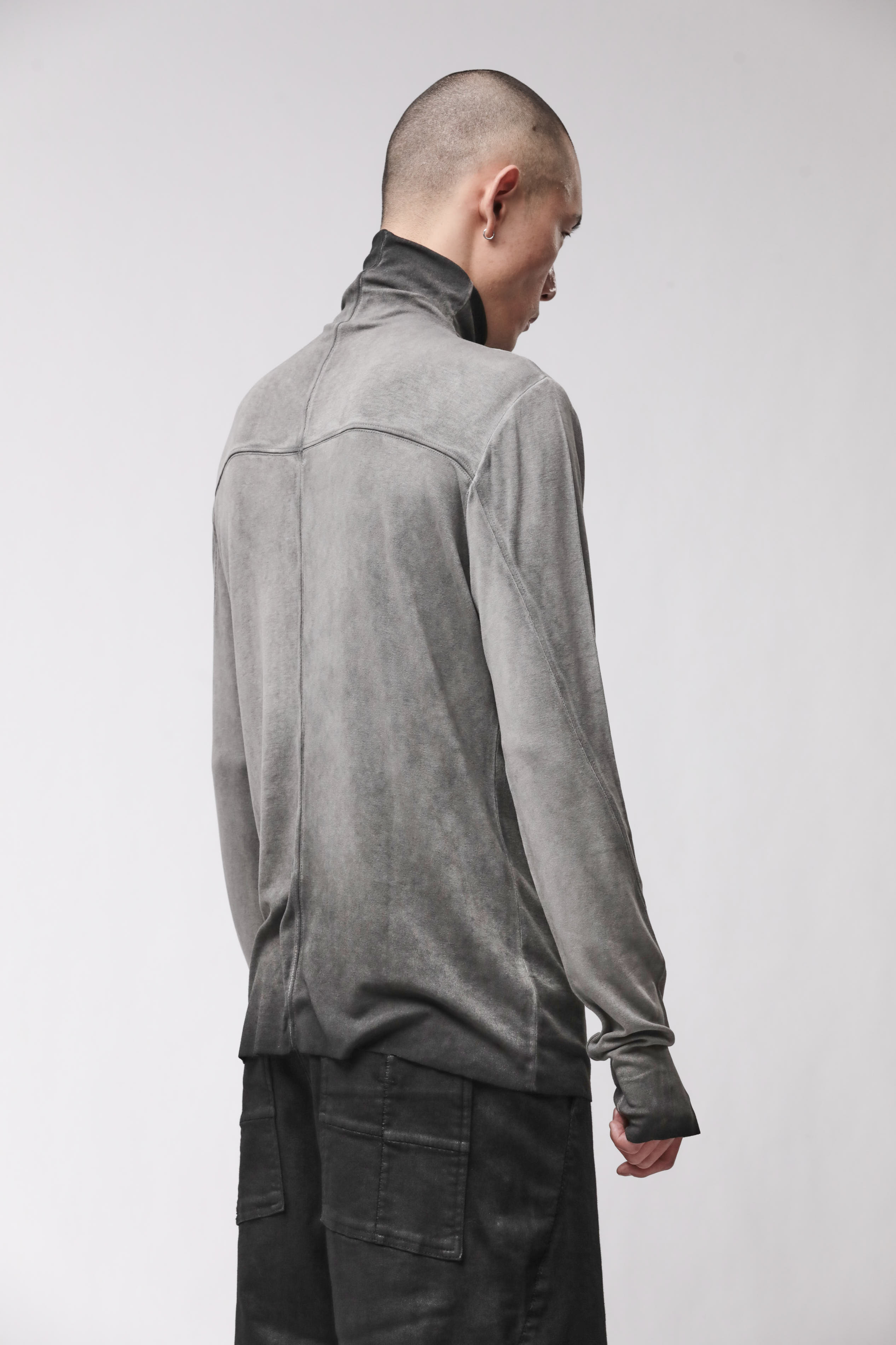 Thom Krom Roll Neck Cold Dye Grey
