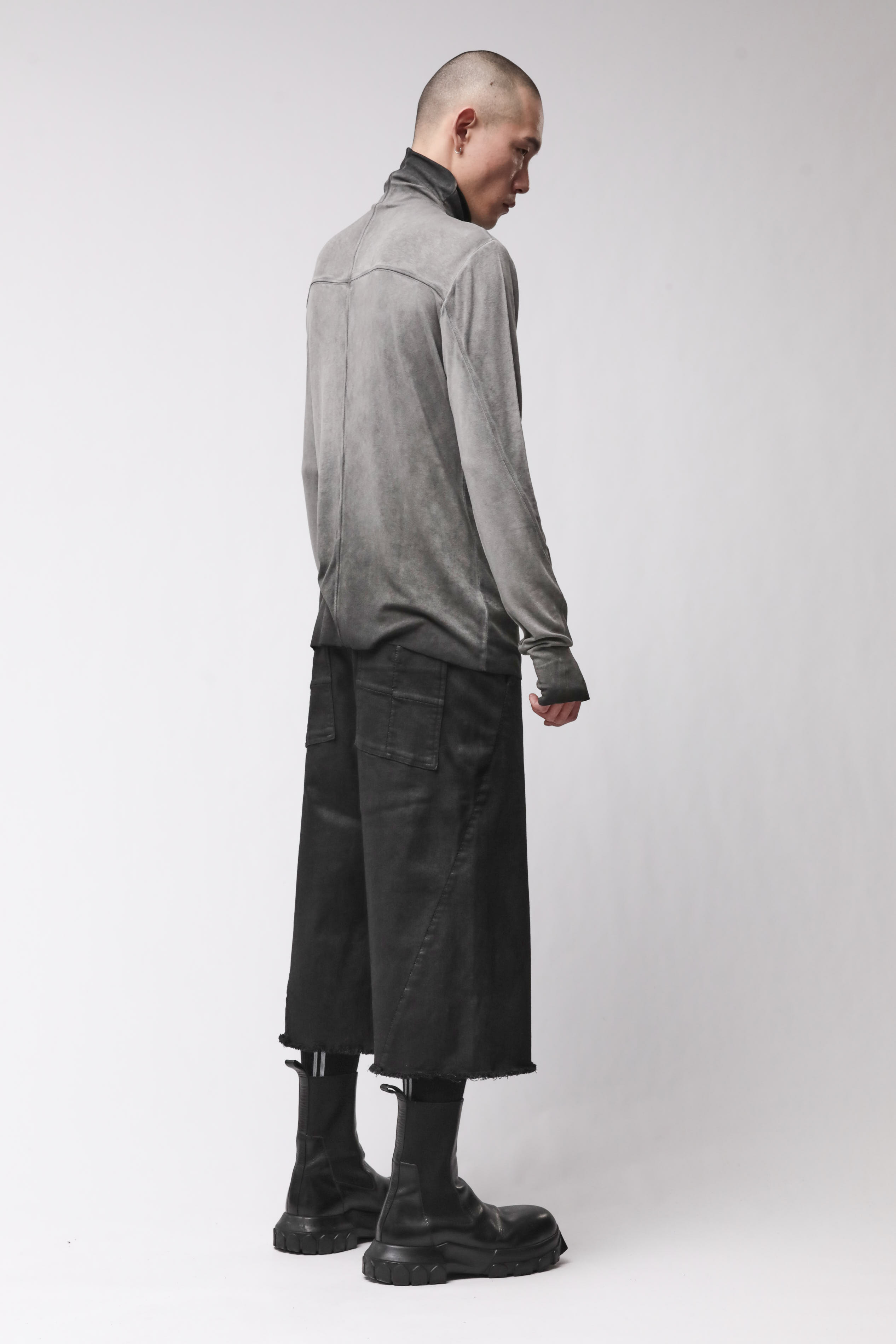 Thom Krom Roll Neck Cold Dye Grey