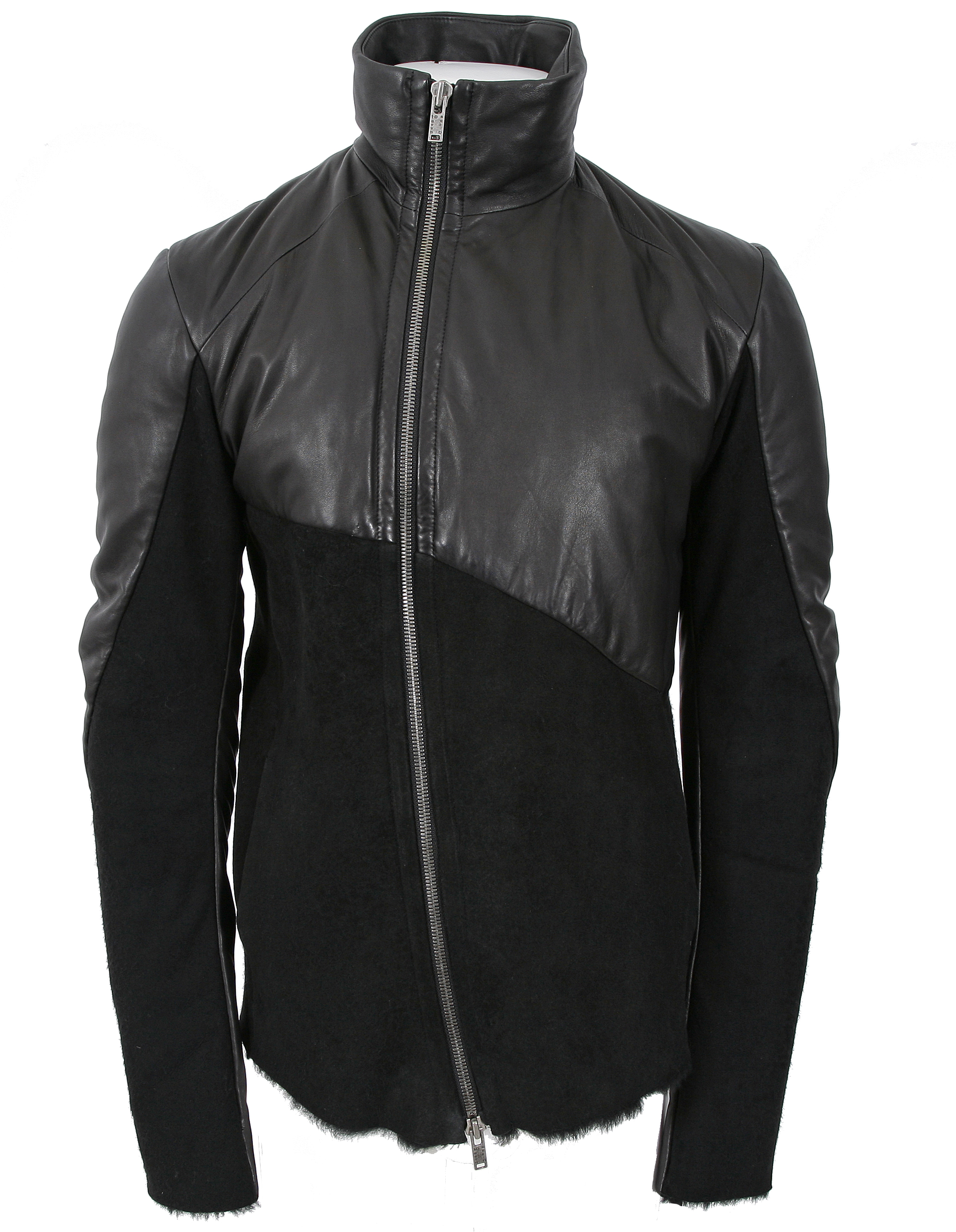 10sei0otto Lammfell-Daunen-Lederjacke