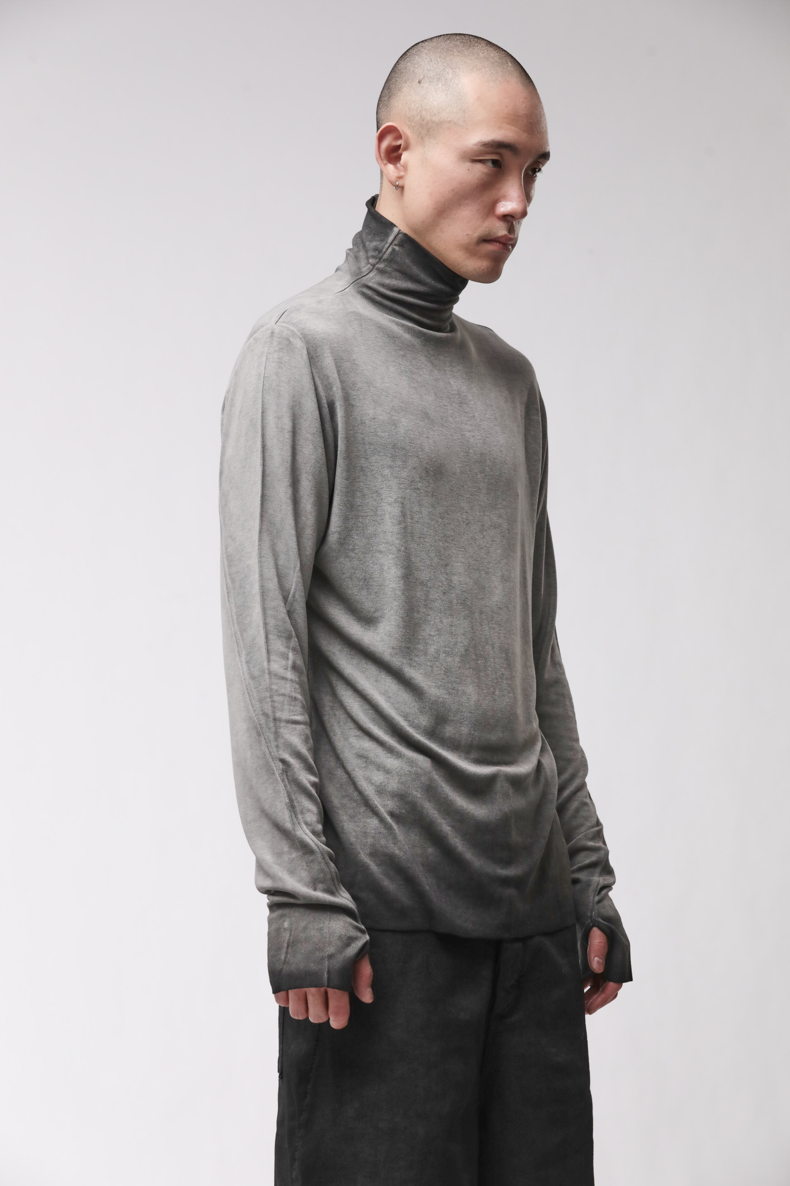 Thom Krom Roll Neck Cold Dye Grey