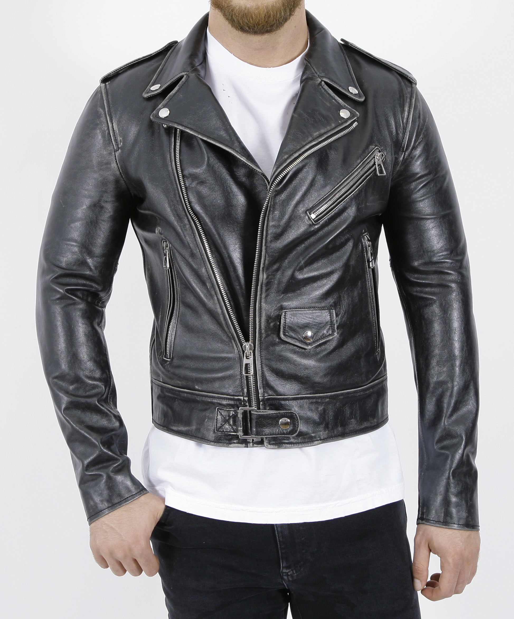 Overcome Biker Stier Lederjacke