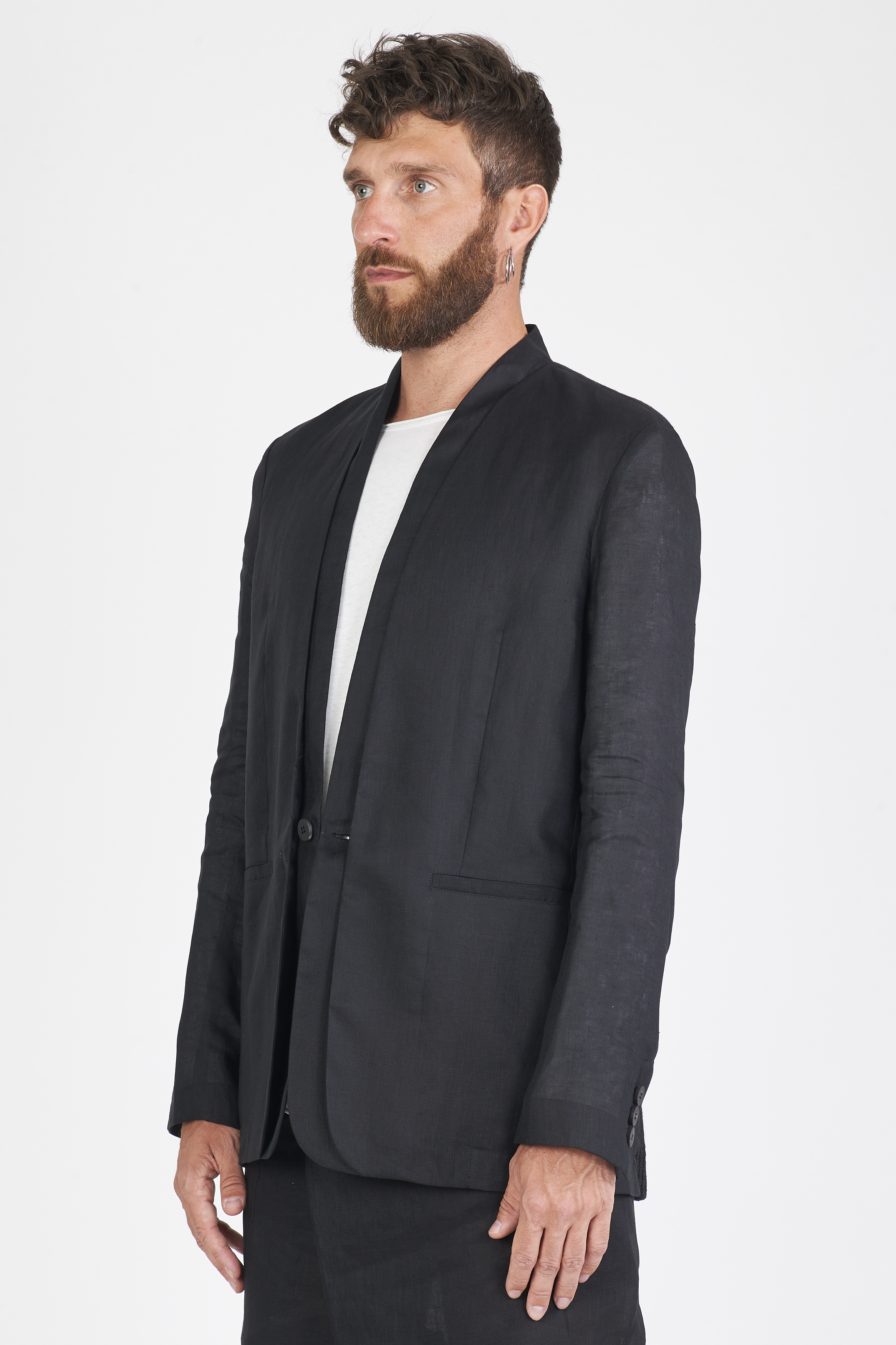 Isabel Benenato Linen Blazer Isabel Benenato Linen Blazer