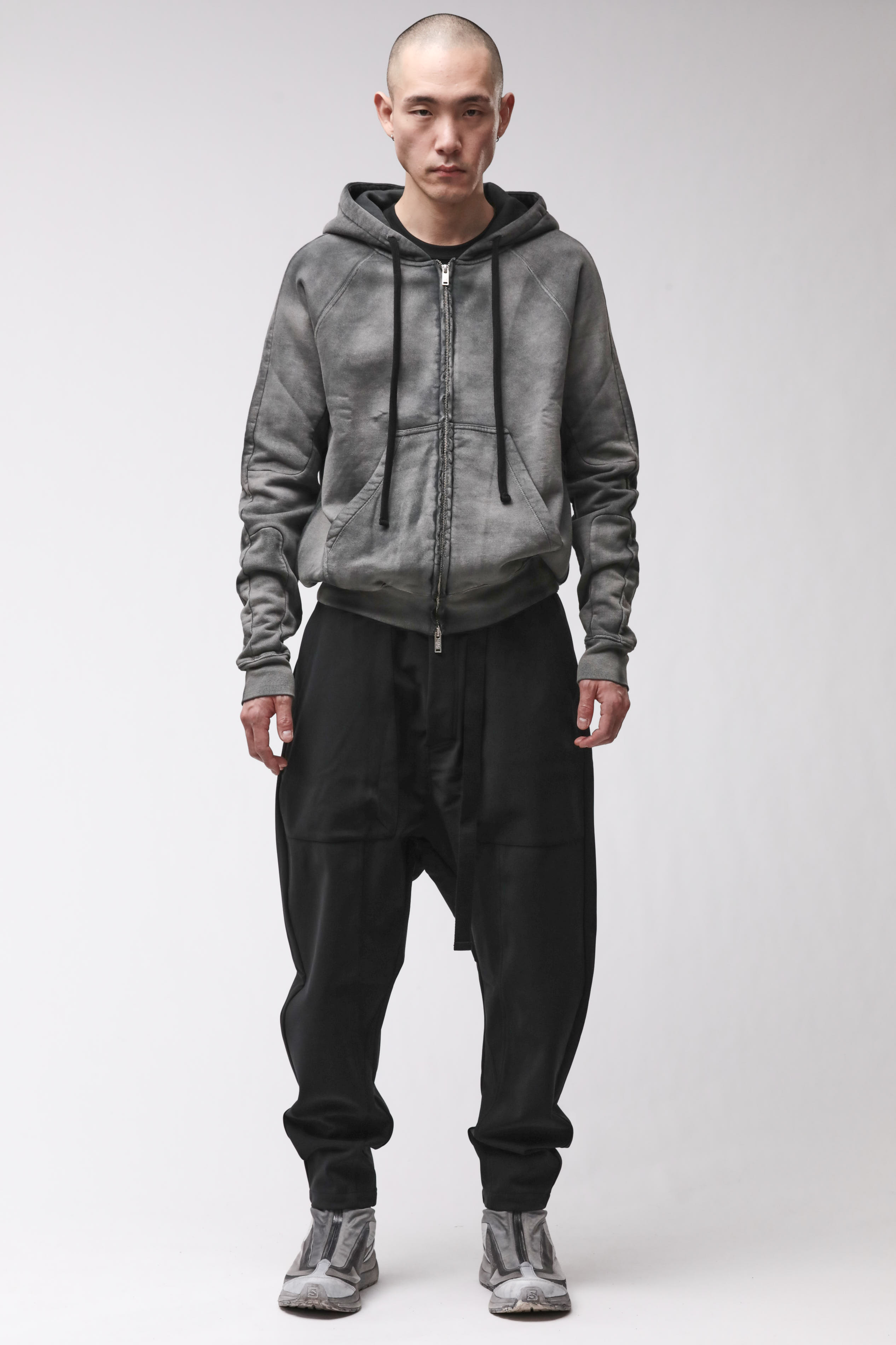 Thom Krom Hooded Zip Jacket Stone Wash