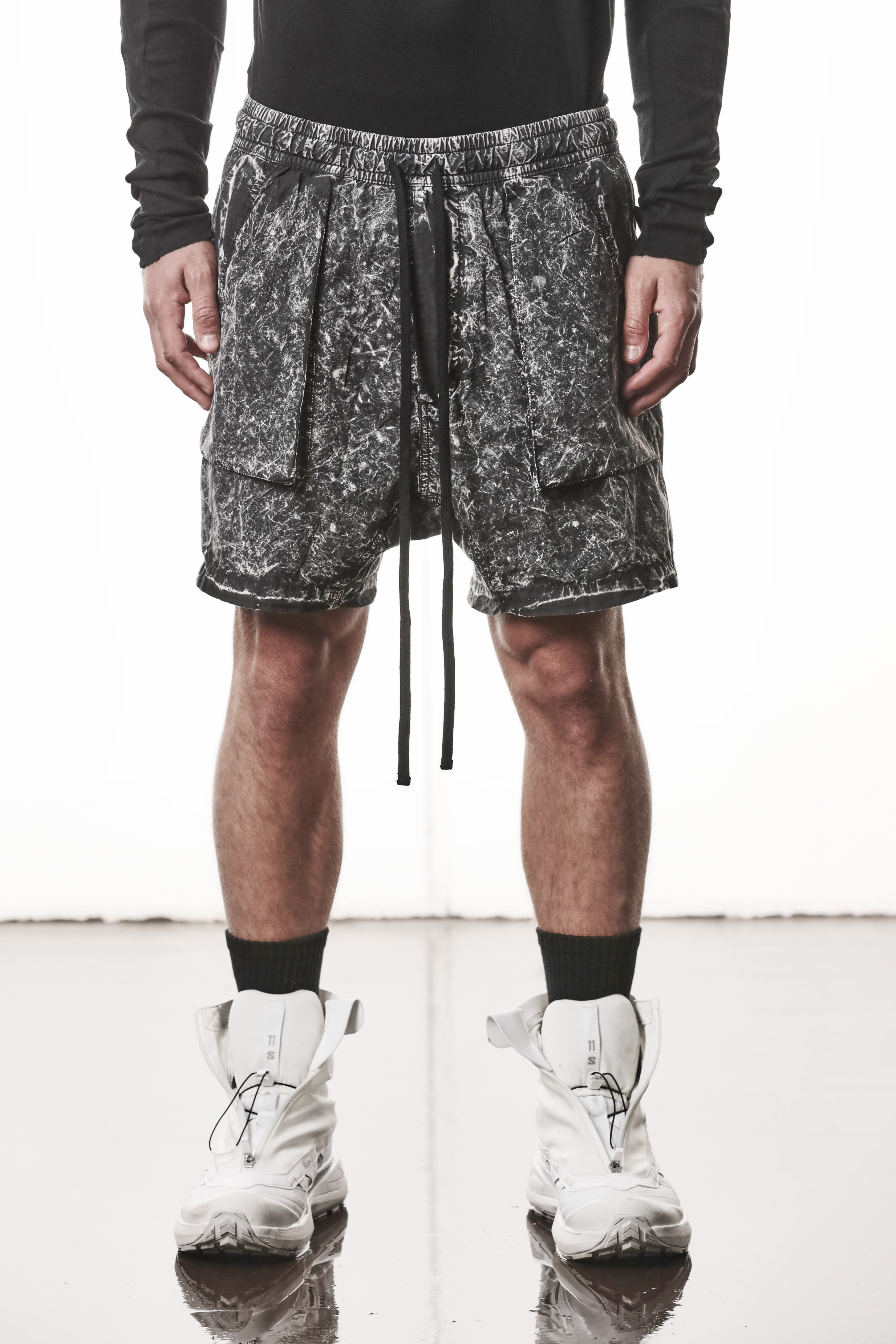 Thom Krom Drop Crotch Shorts Marble