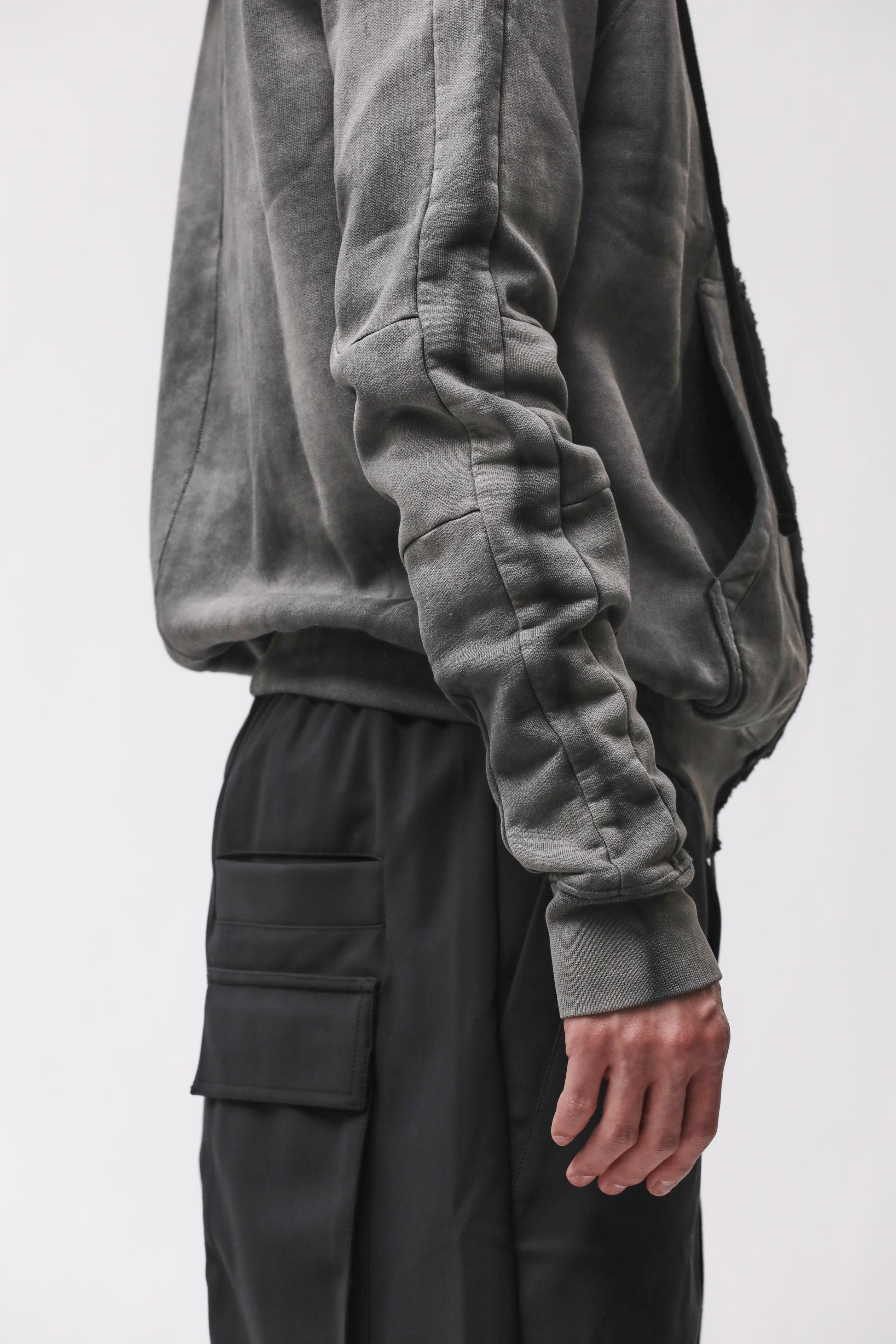 Thom Krom Hooded Zip Jacket Stone Wash