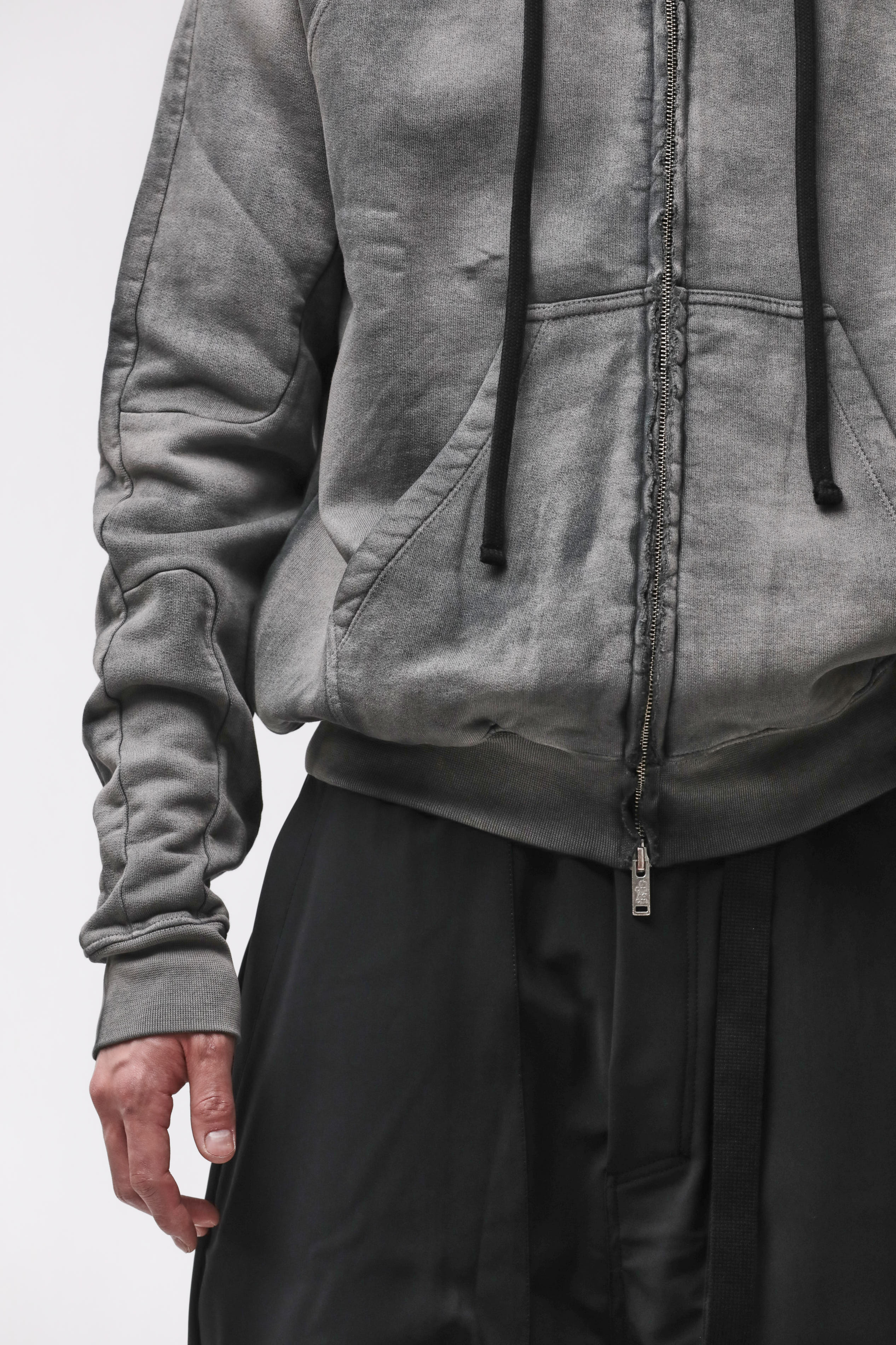 Thom Krom Hooded Zip Jacket Stone Wash