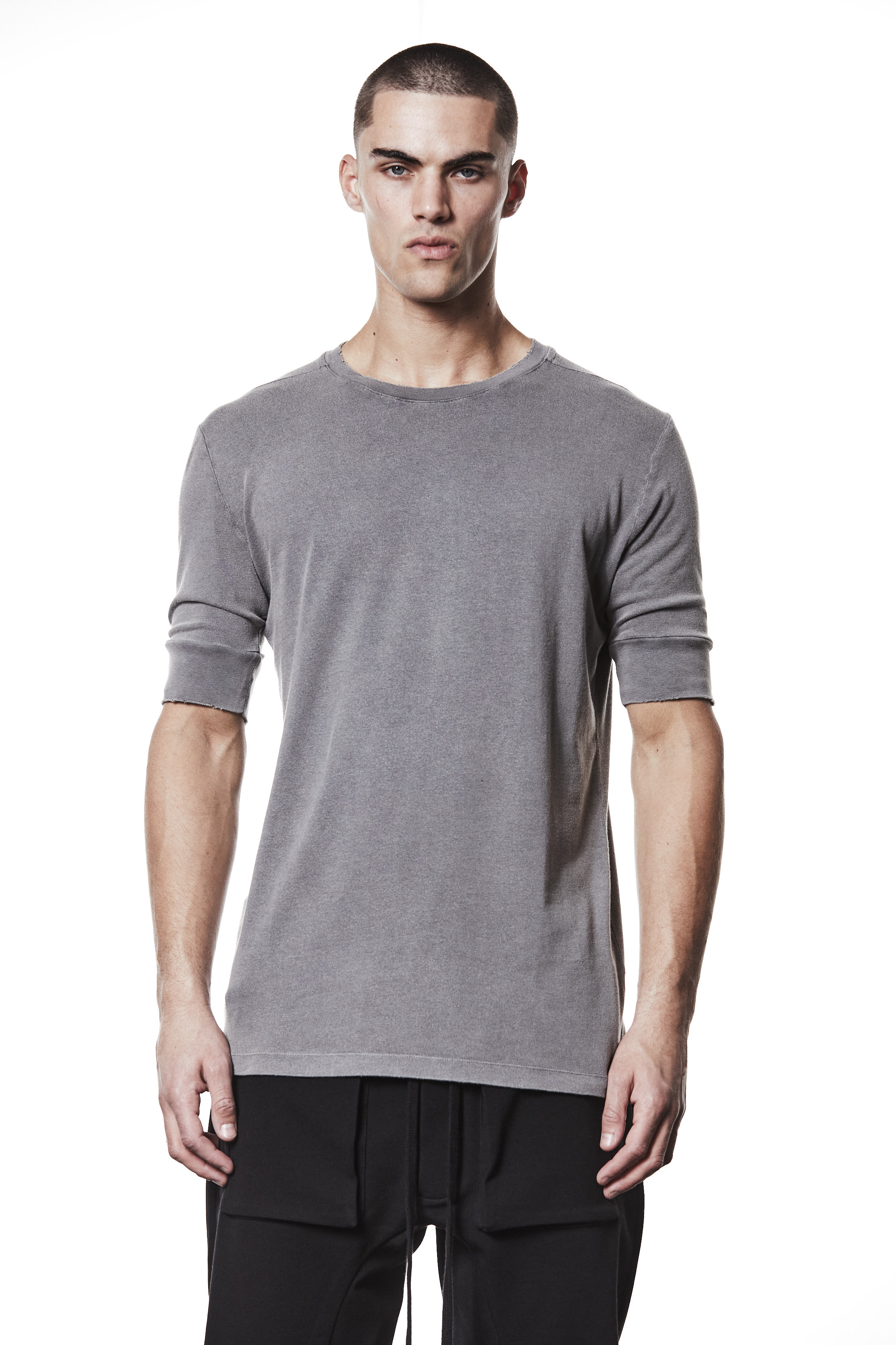 Thom Krom Round Neck T-Shirt Used Grey