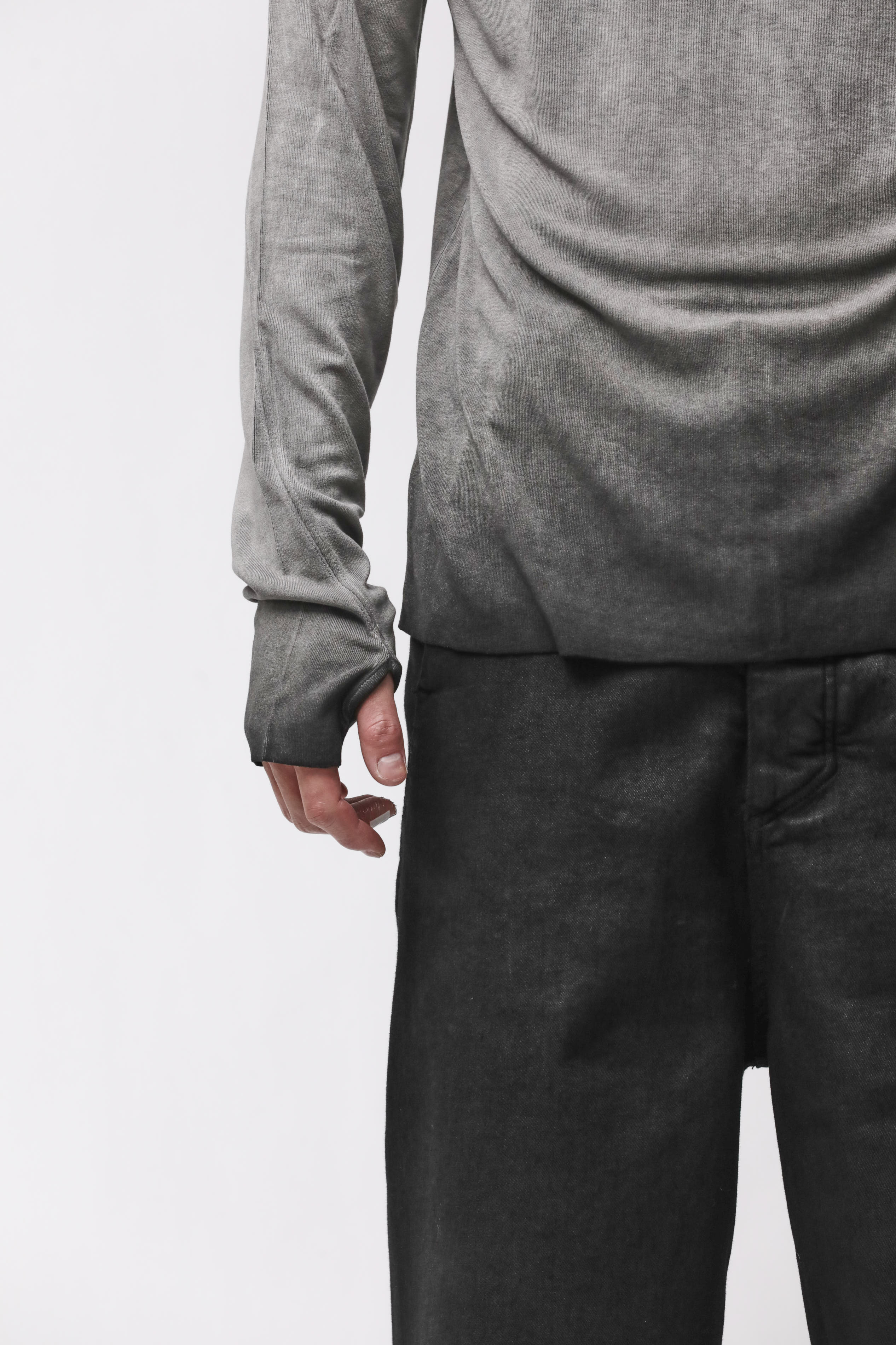 Thom Krom Roll Neck Cold Dye Grey