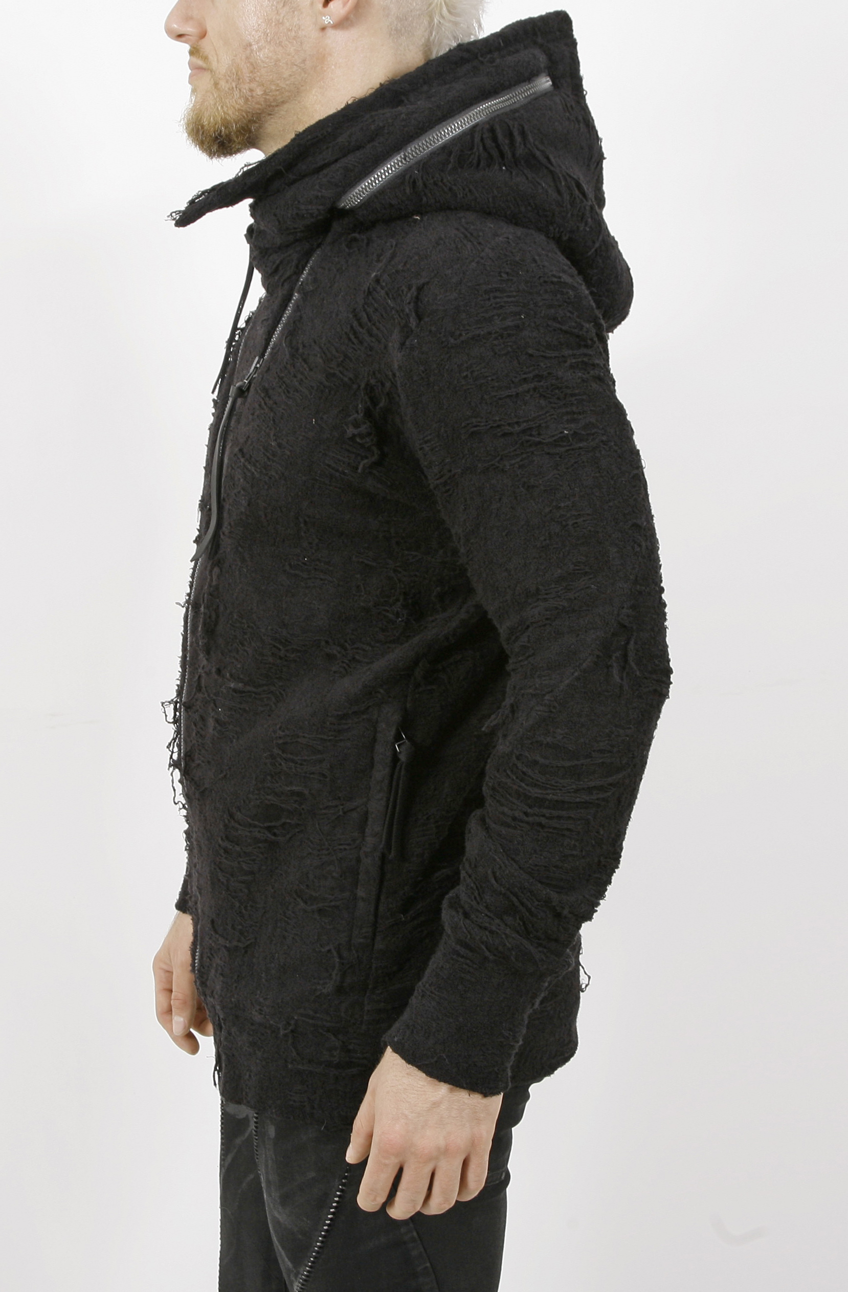 D.Hygen Distressed Terry Zip Hoody