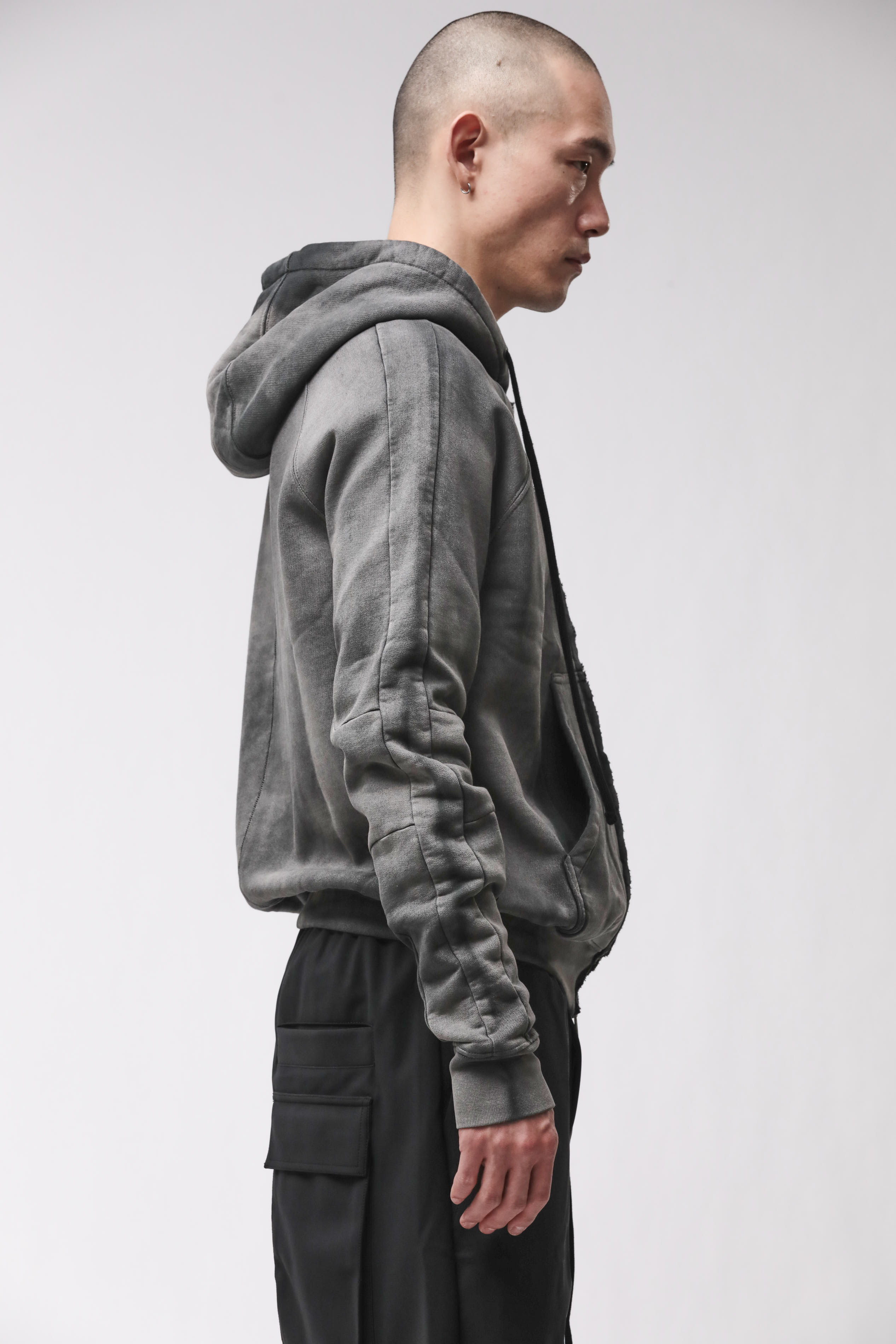 Thom Krom Hooded Zip Jacket Stone Wash