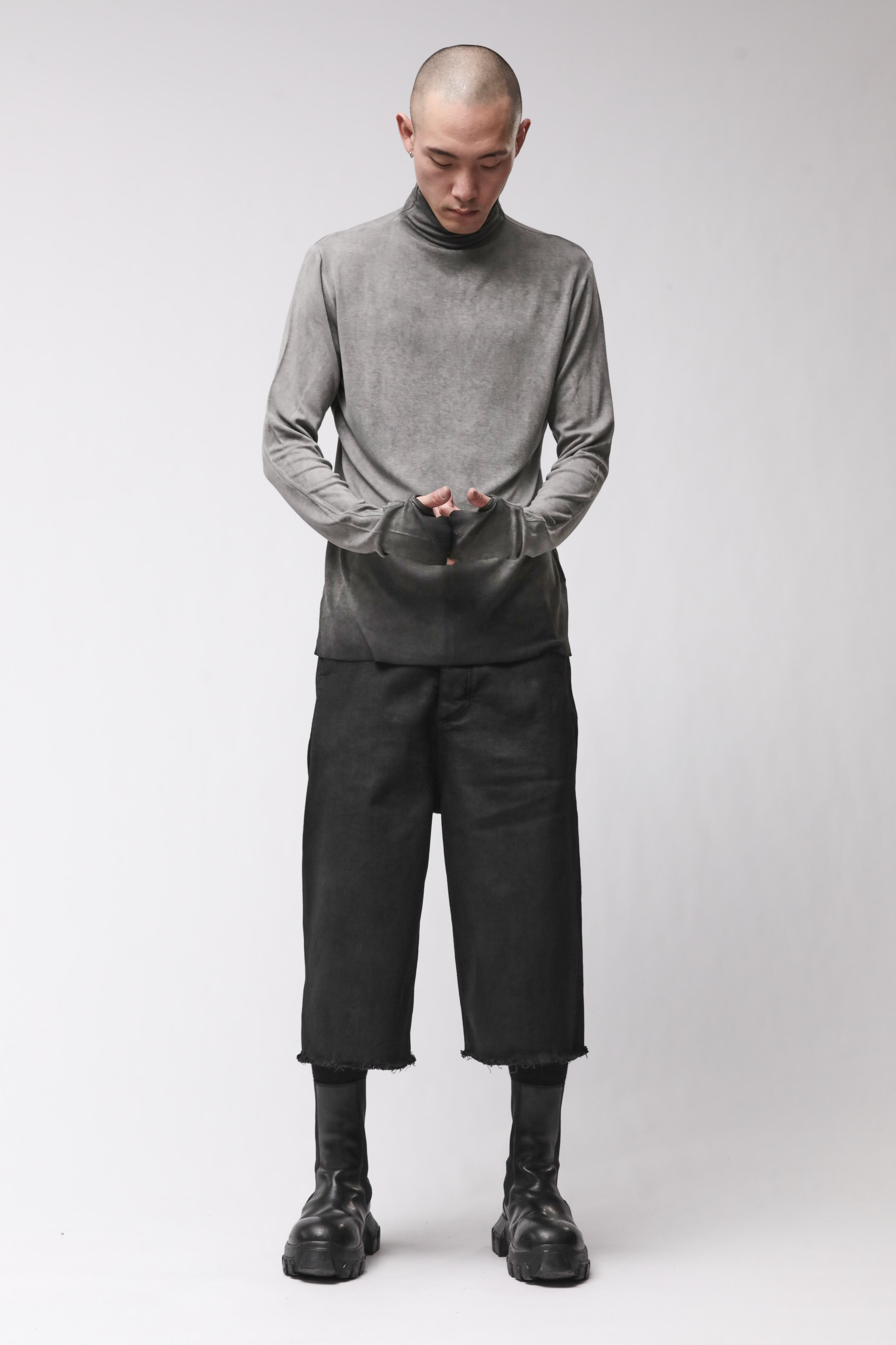 Thom Krom Roll Neck Cold Dye Grey