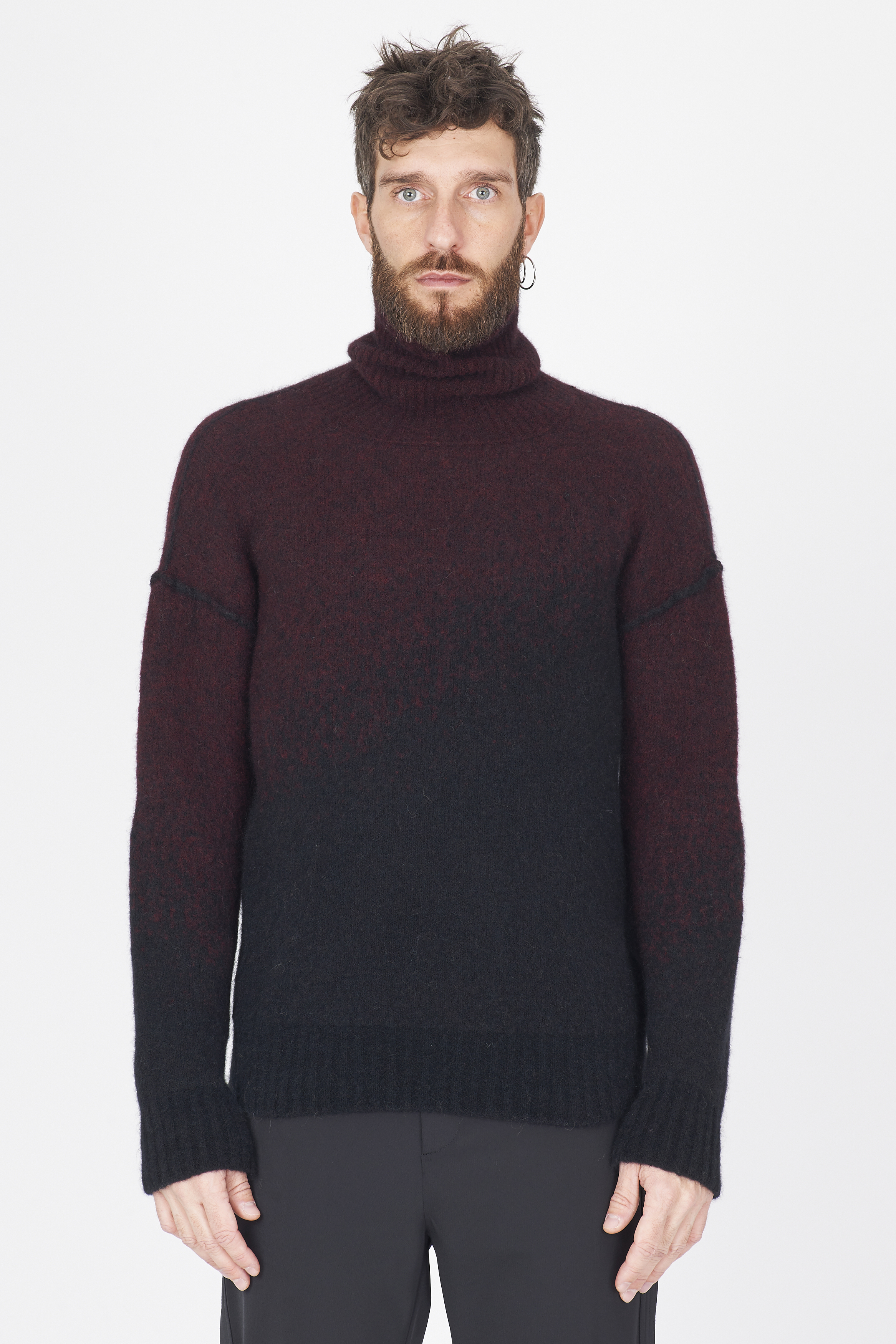 Isabel Benenato Turtleneck Pullover Wine