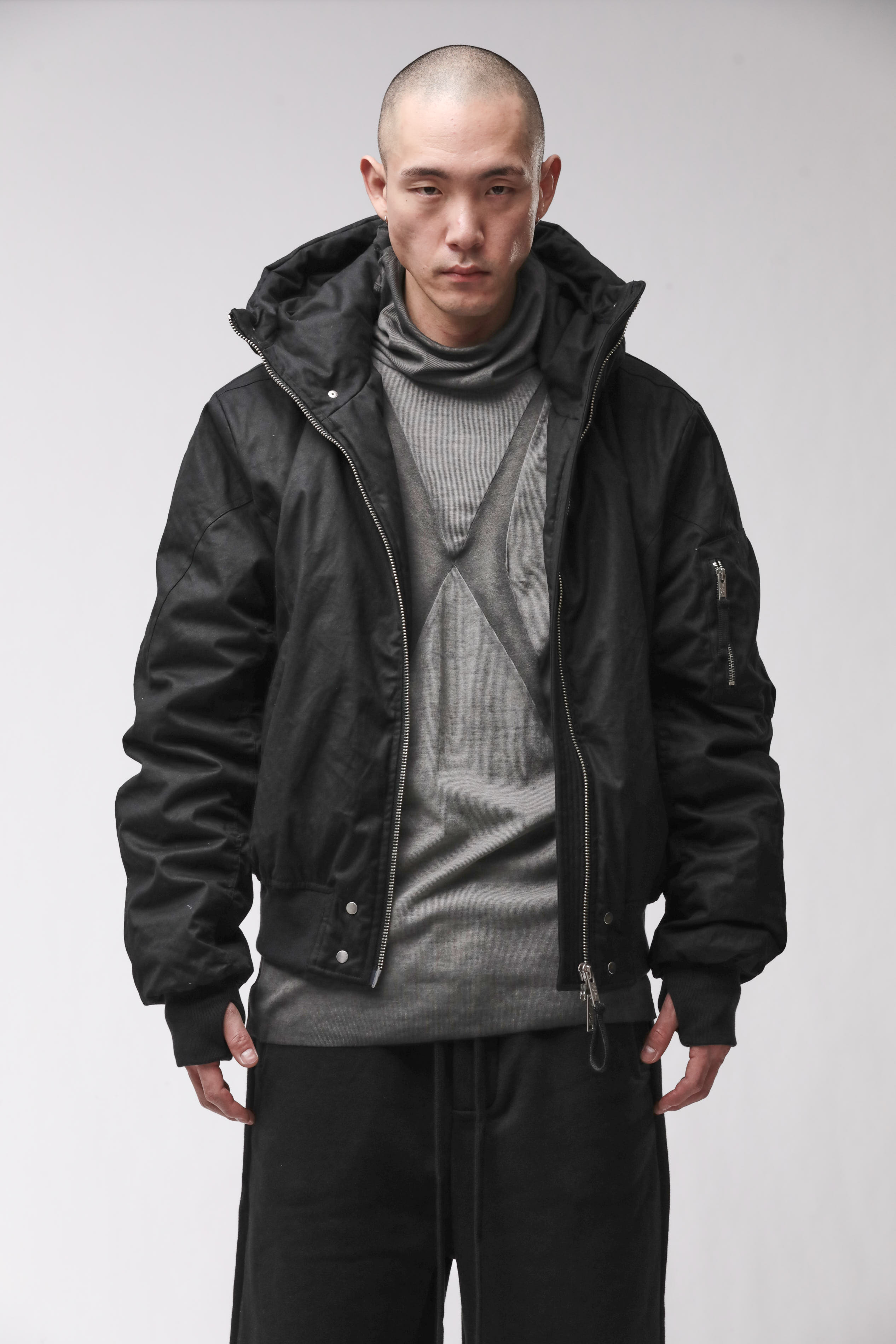 Thom Krom Hooded Bomber Jacket