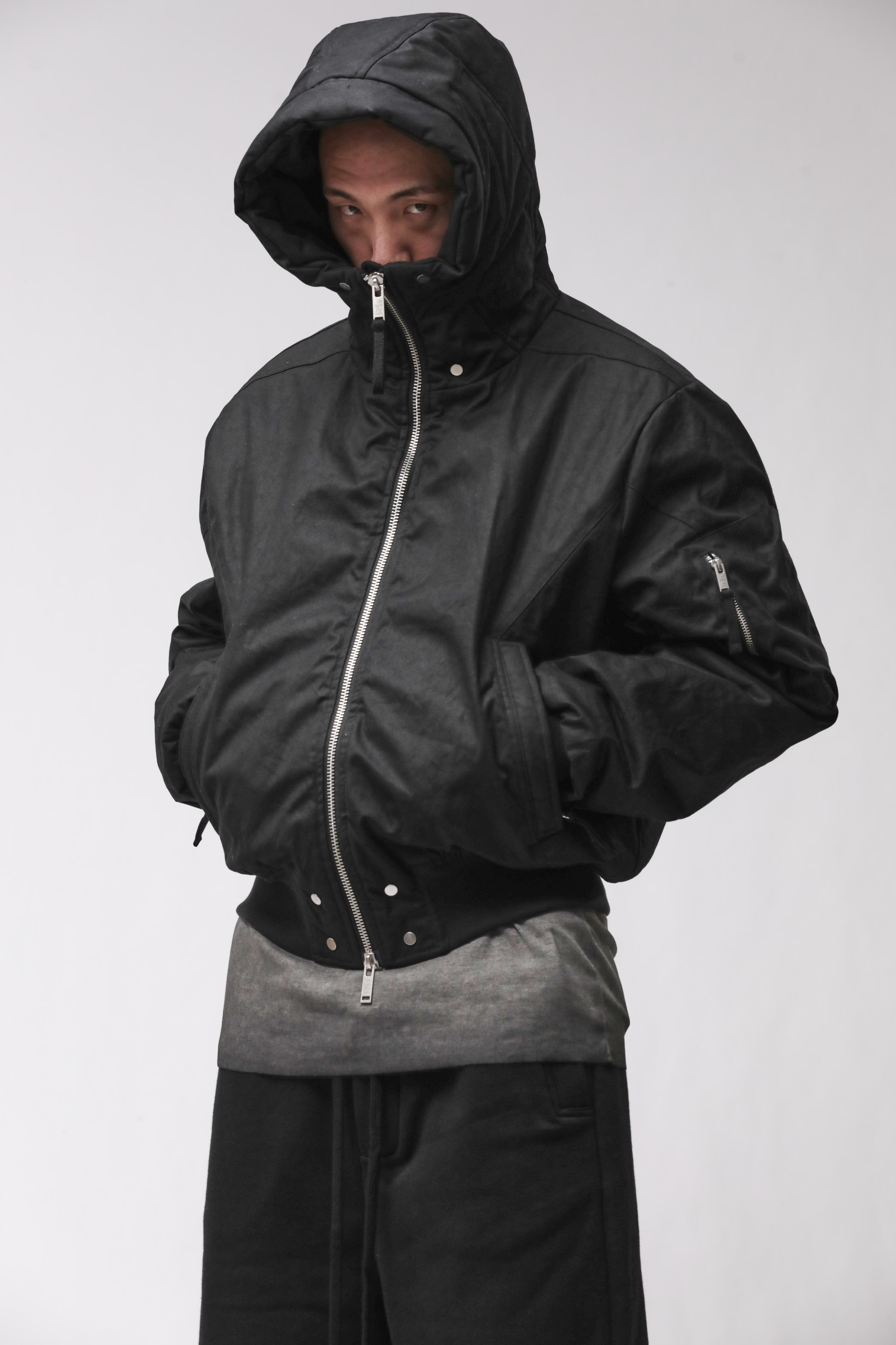 Thom Krom Hooded Bomber Jacket