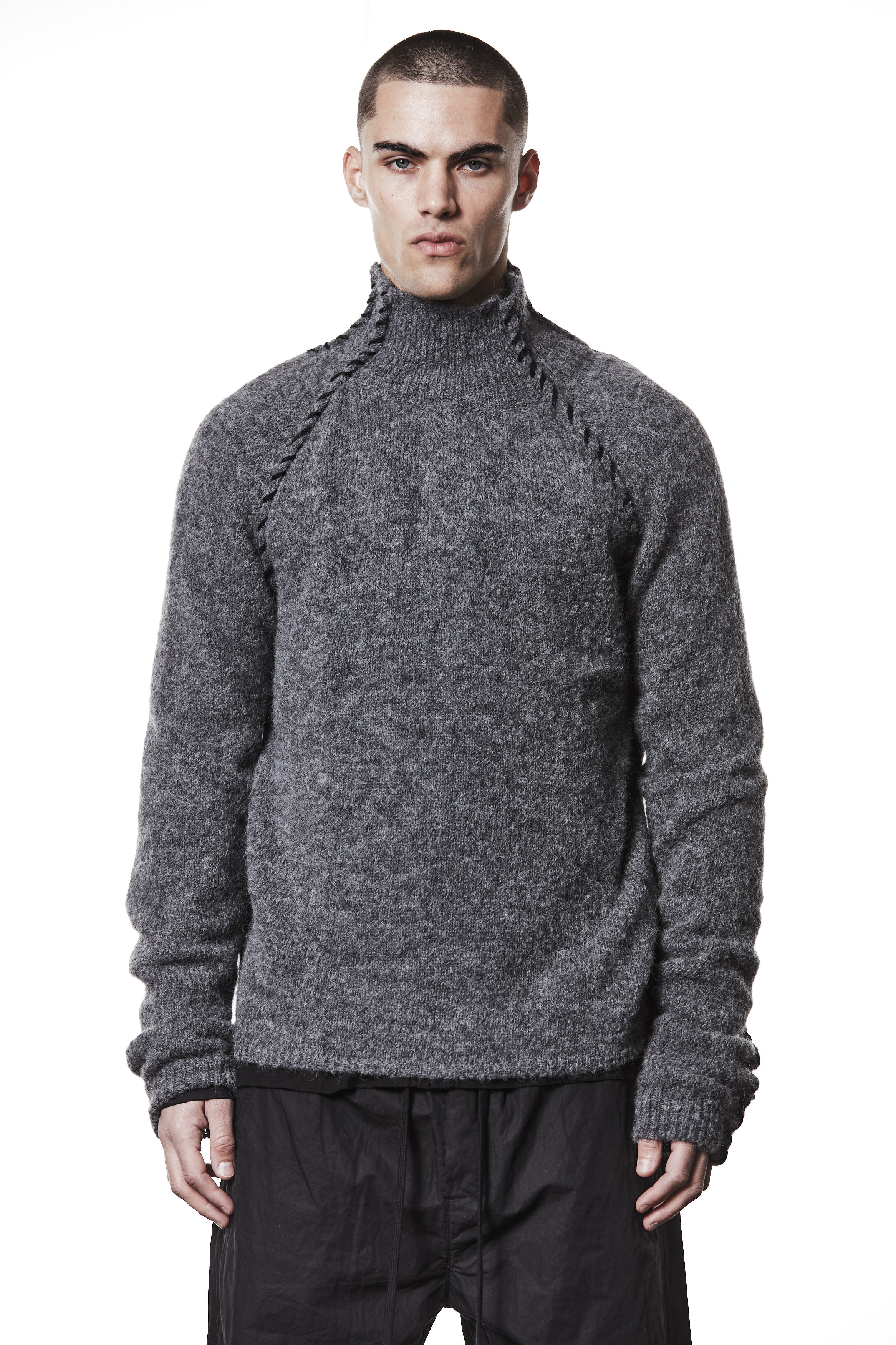 Thom Krom Turtle Sweater Dark Grey Melange