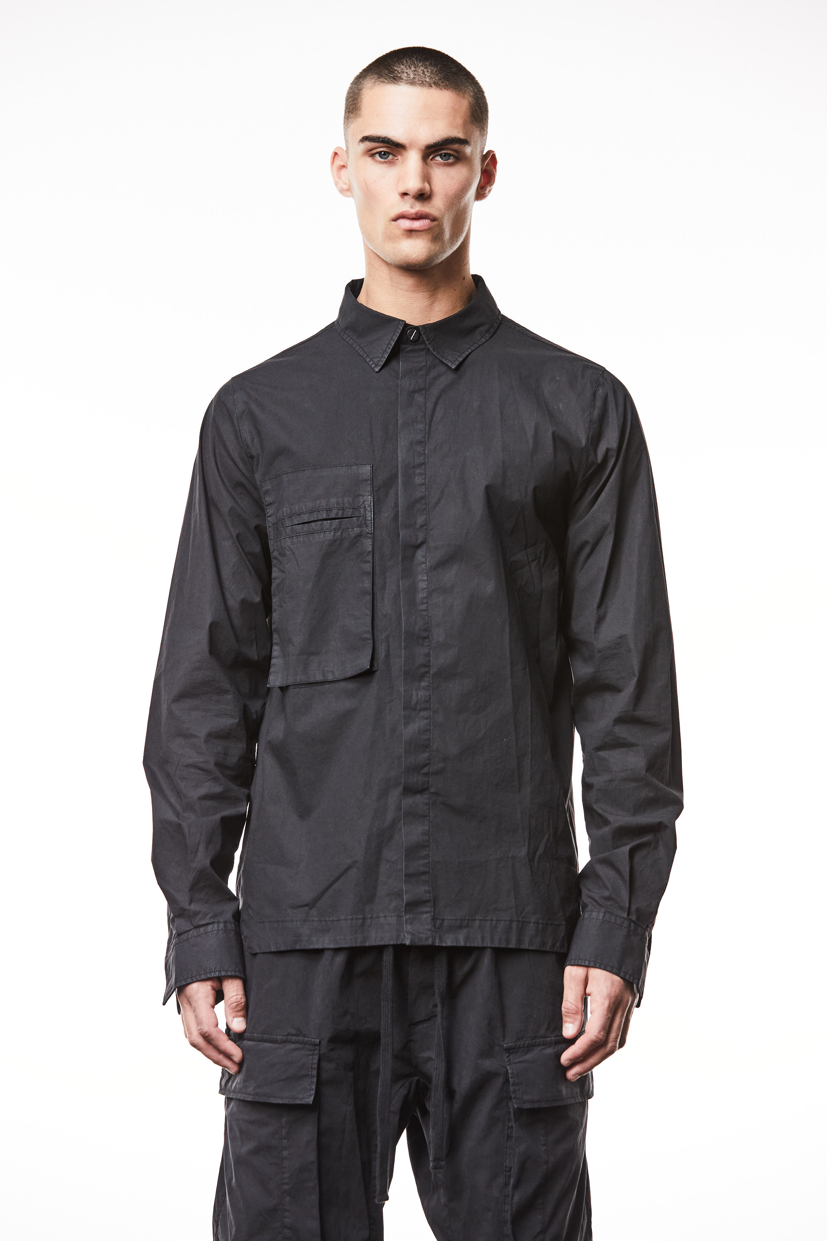 Thom Krom Crushed Shirt Black