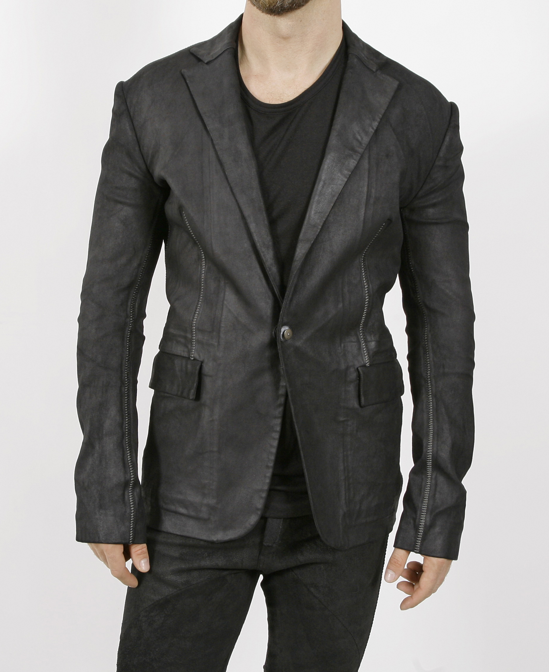 Isaac Sellam Stretch Leather Blazer