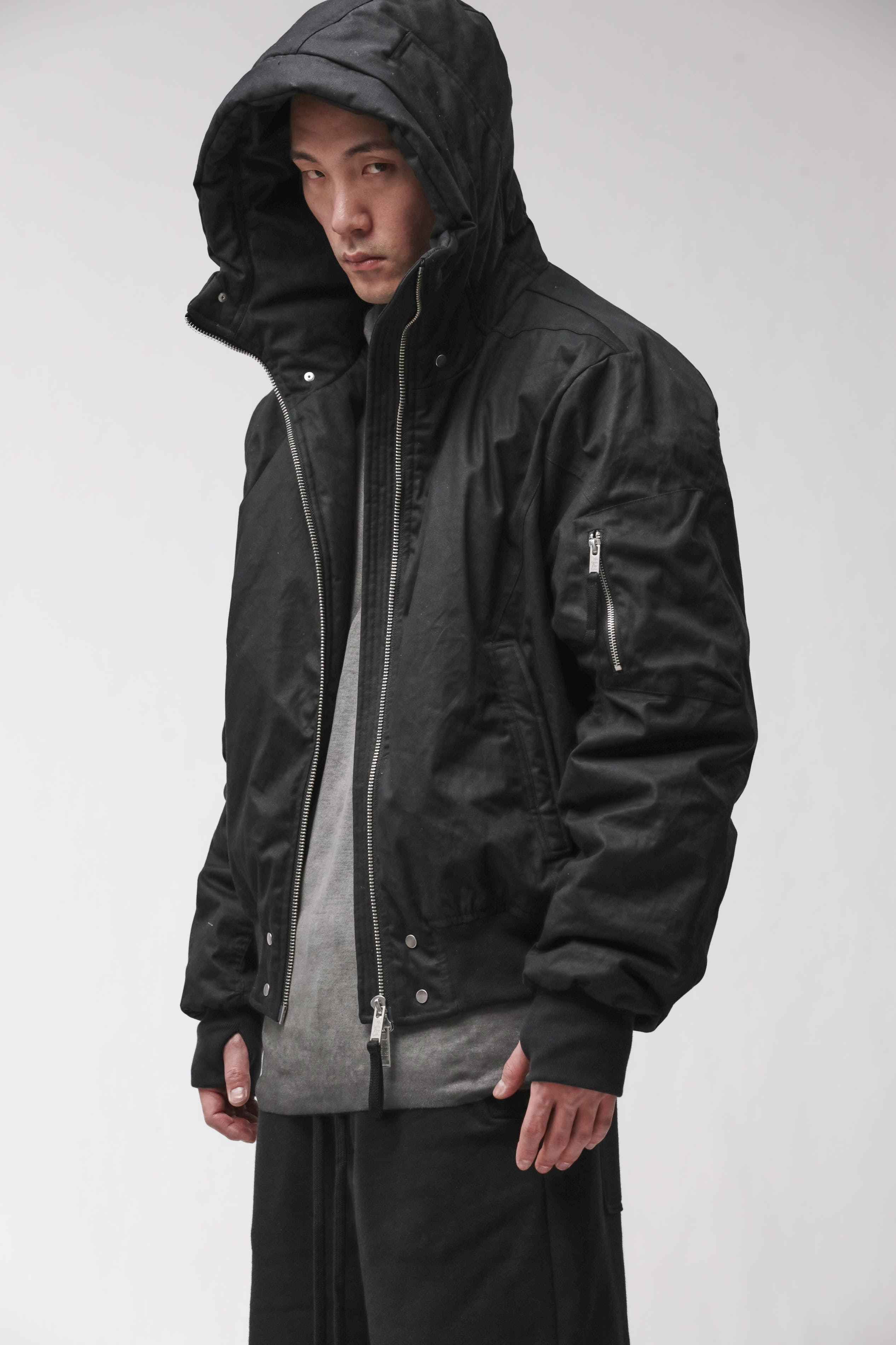 Thom Krom Hooded Bomber Jacket