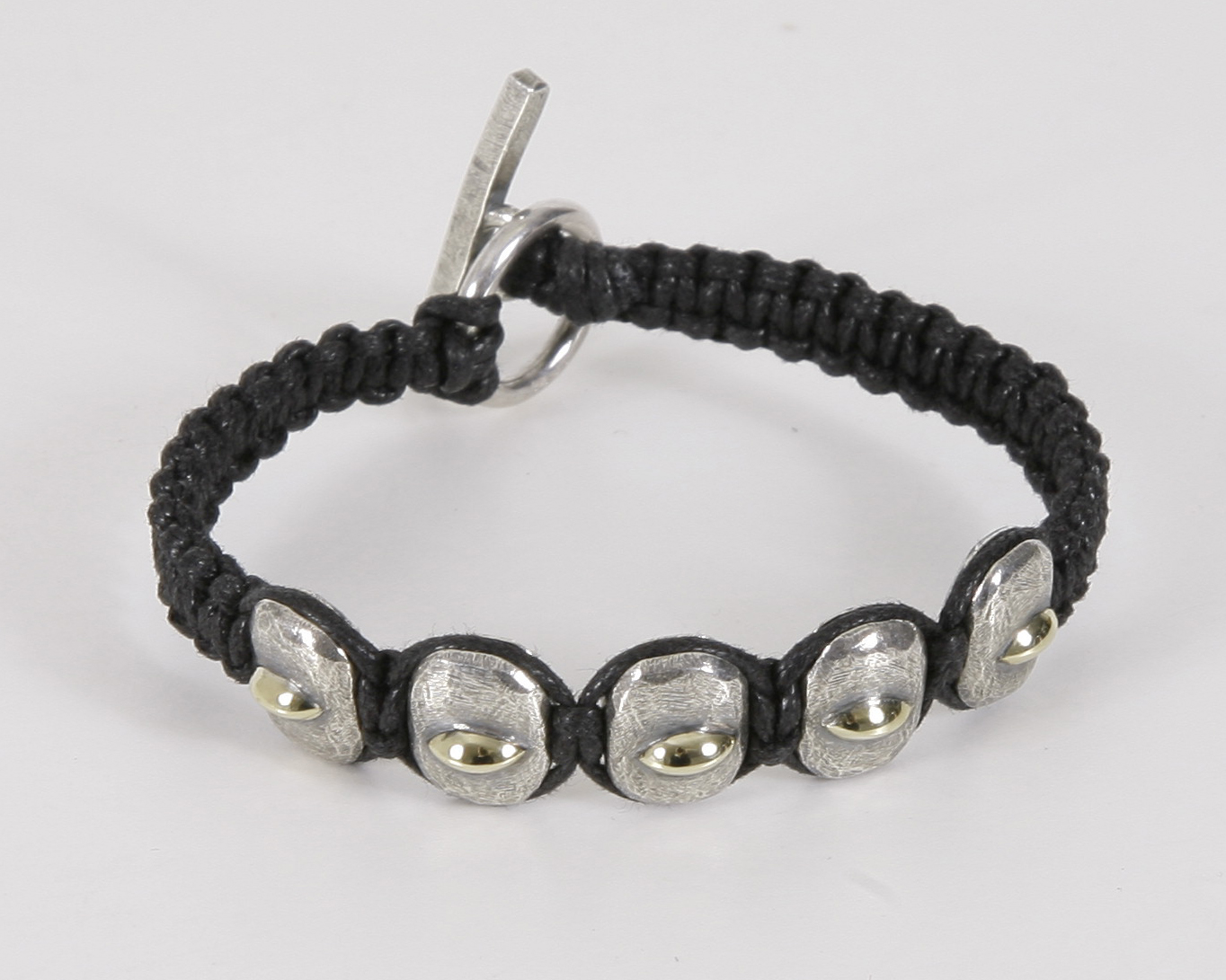 Tobias Wistisen Half Gold Spike Beads Macrame Bracelet