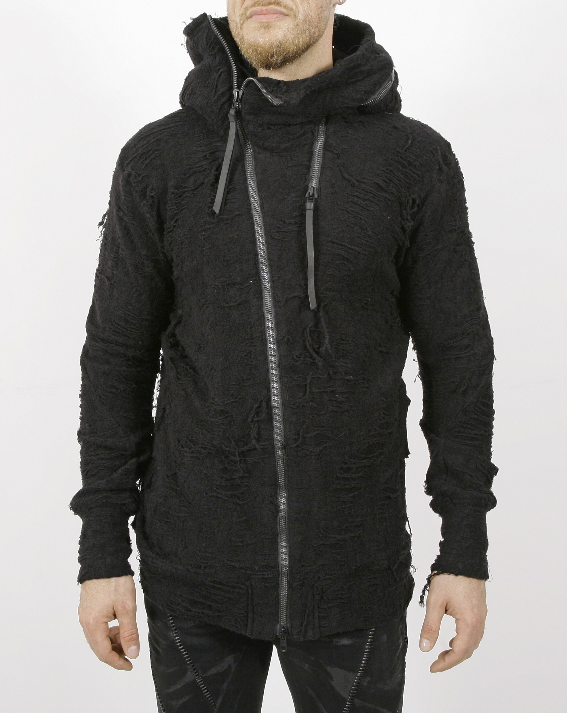 D.Hygen Distressed Terry Zip Hoody