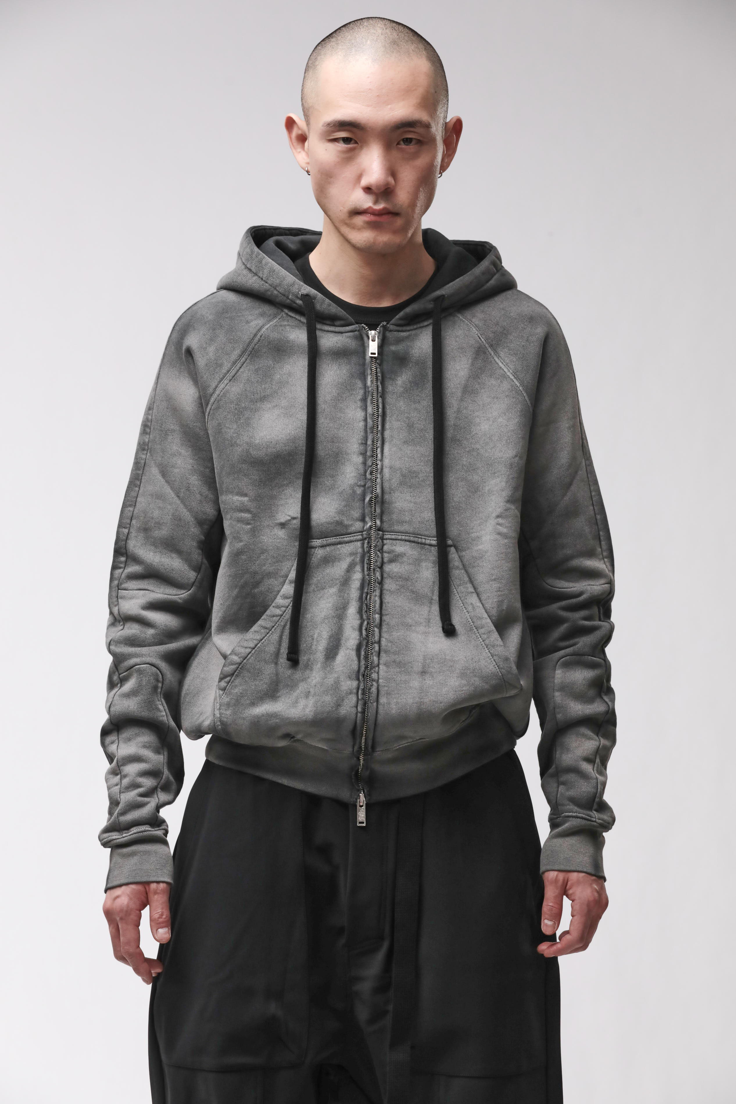 Thom Krom Hooded Zip Jacket Stone Wash
