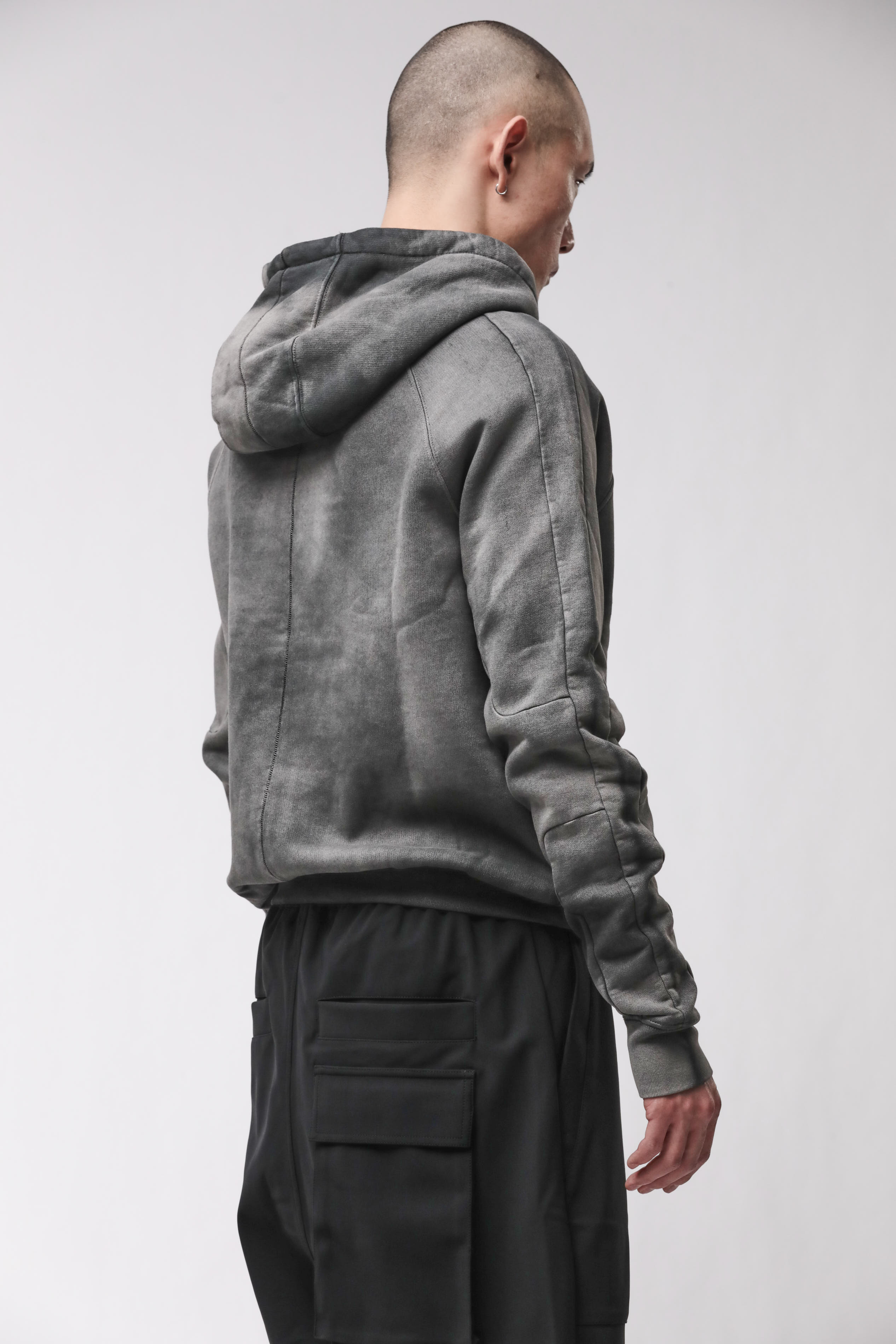 Thom Krom Hooded Zip Jacket Stone Wash