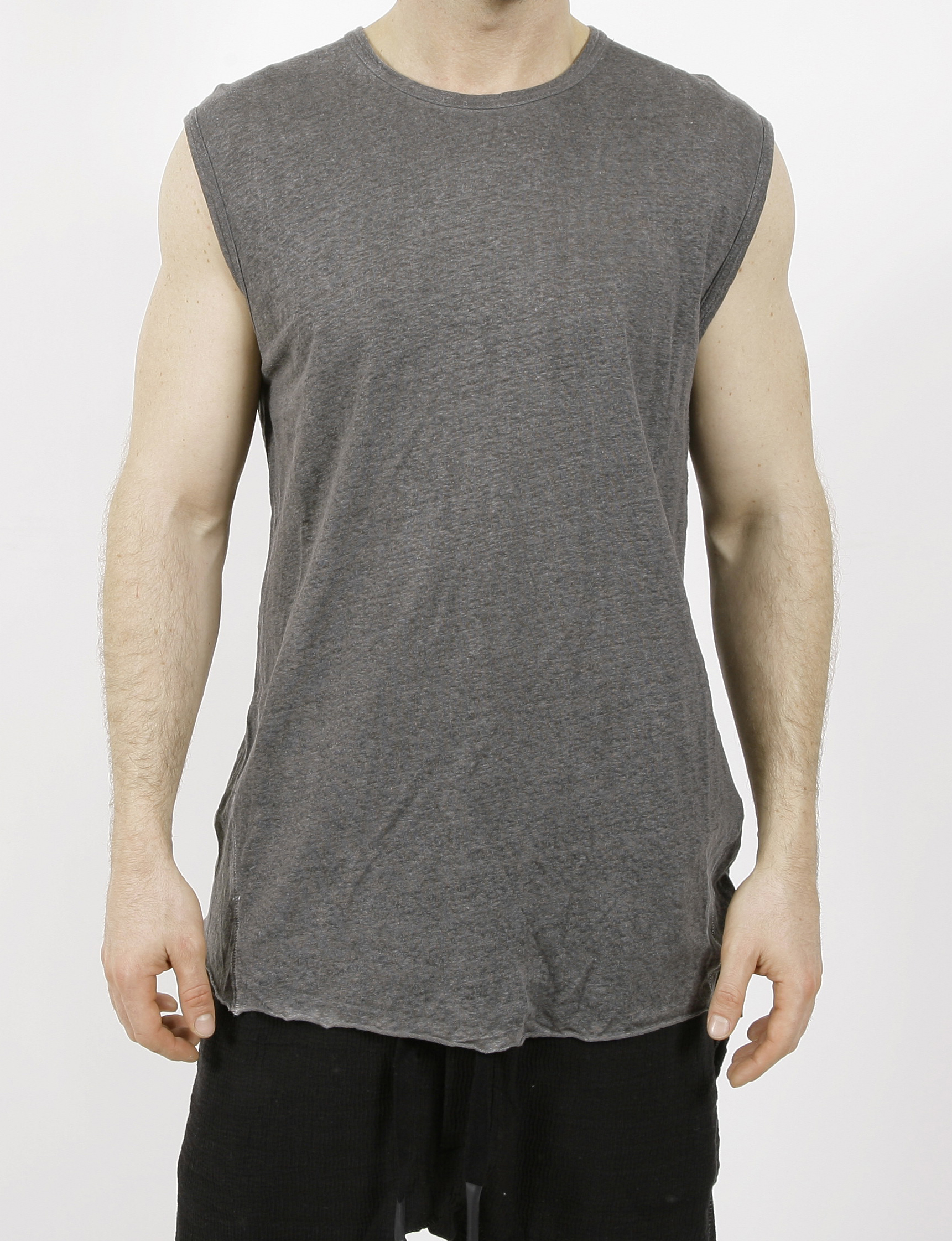 Isaac Sellam Linen Tank Top Plomb