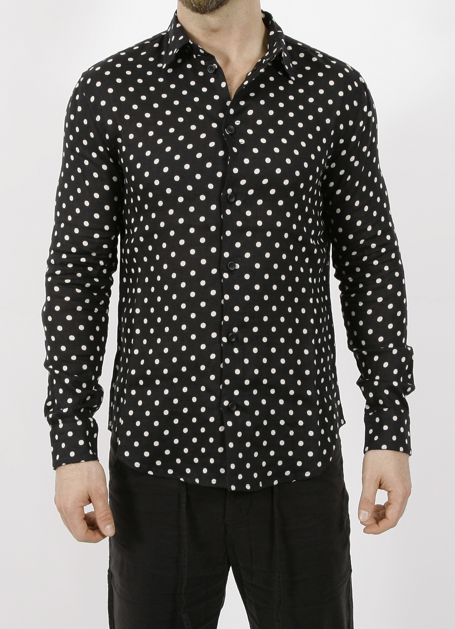 Hannes Roether Leinenhemd Dots