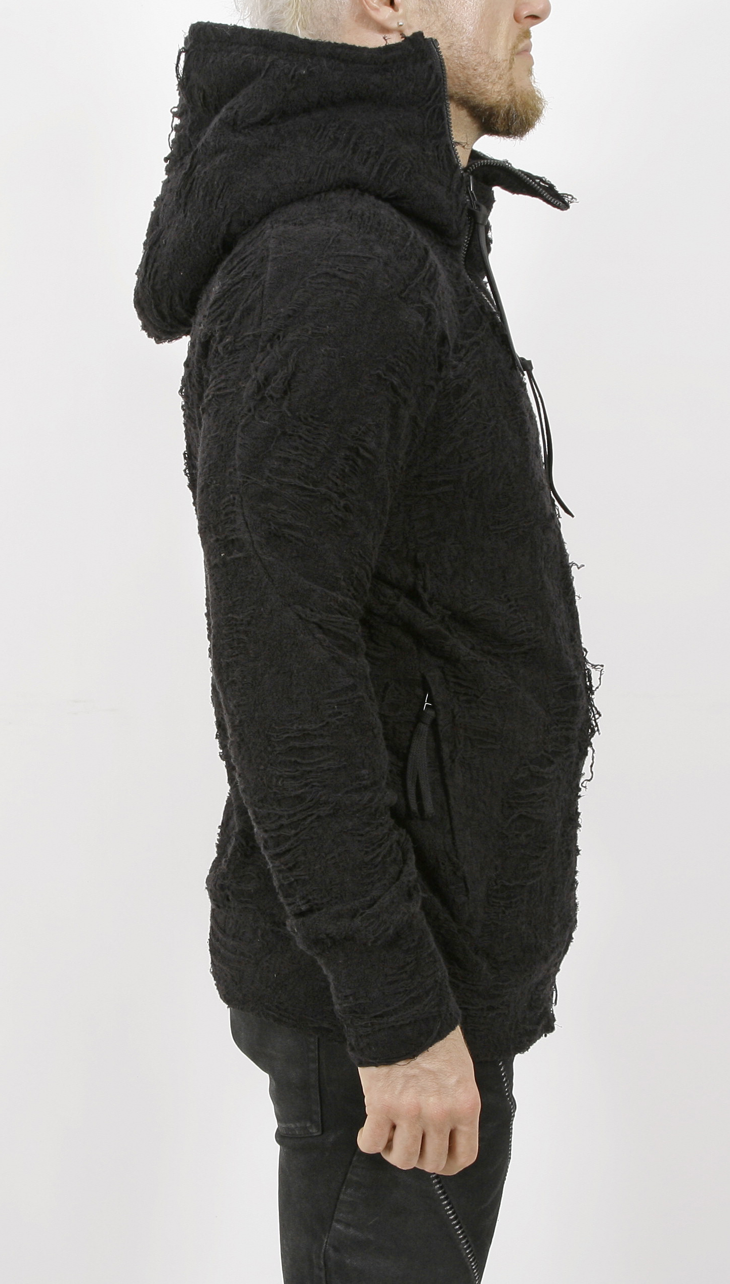 D.Hygen Distressed Terry Zip Hoody