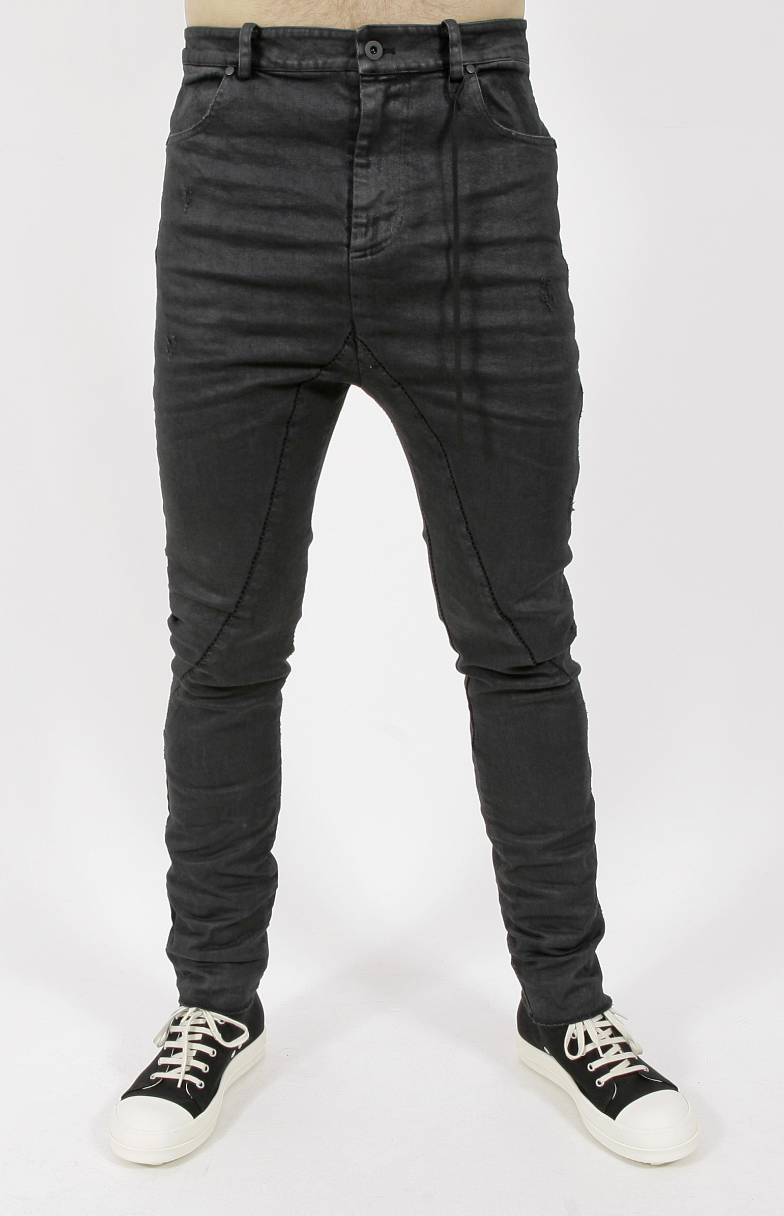 MD75 Black Wax Low Crotch Jeans
